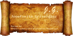 Josefovits Grizeldisz névjegykártya